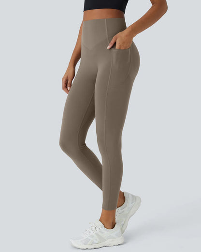 High Waisted Tummy Control Workout Leggings with Side Pockets